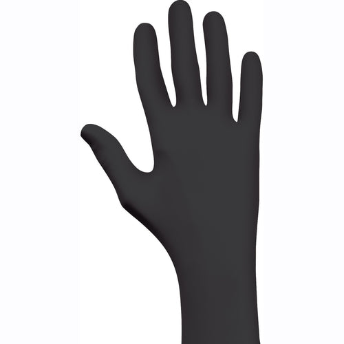Disposable powder-free low-modulus 100% nitrile 11″ 6-mil rolled cuff stealth black/extra large - Benchmark Tooling