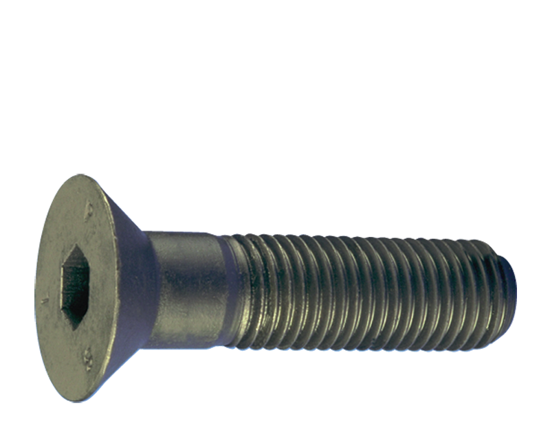 M12 - 1.75 x 50 - Black Finish Heat Treated Alloy Steel - Cap Screws - Flat Head - Benchmark Tooling