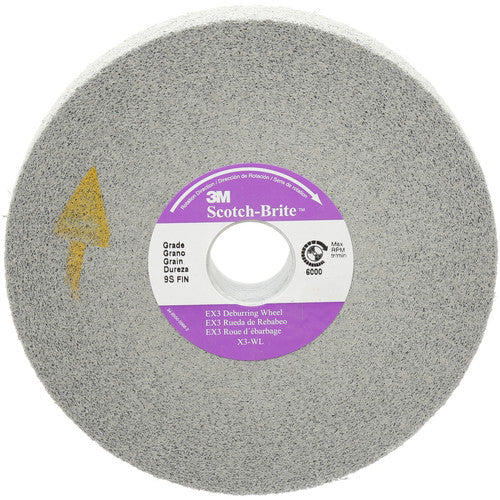 Scotch-Brite EX3 Deburring Wheel X3-WL 9S Fine 8″ × 1/2″ × 3″