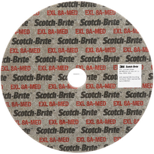 Scotch-Brite EXL Unitized Wheel 8″ × 1/2″ × 3″ 8A MED
