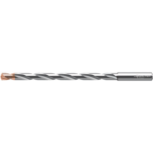10.2 mm Dia. × 12 mm Shank × 158 mm Flute Length × 206 mm OAL, 12xD, 140°, 2xD Flute, Coolant Thru, DIN 6535 HA, Round Solid Carbide Drill - Benchmark Tooling