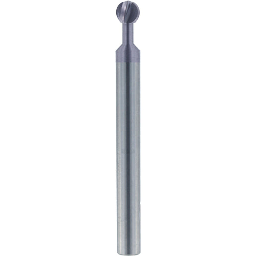 5/16″ Dia. × 5/16″ Shank × 0.541″ DOC × 2-1/2 OAL, Carbide nACo, 4 Flute, Ballnose End Mill - Exact Industrial Supply