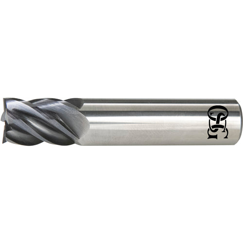 VGM5-07500CR0.06-S - 3/4″ Dia. × 3/4″ Shank × 1-1/8″ DOC × 4″ OAL, Carbide, EXO, 5 Flute, 0.06″ Corner Radius, End Mill - Exact Industrial Supply