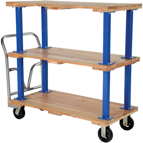 Triple Deck Hardwood Platform Cart 24 × 48 - Exact Industrial Supply