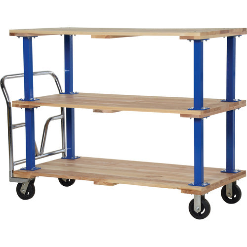 Triple Deck Hardwood Platform Cart 30 × 60 - Exact Industrial Supply