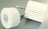 3 x 2 x 1/4" - MED - Felt Polishing Flap Wheel Brush - Benchmark Tooling