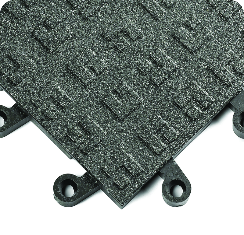 ErgoDeck Heavy Duty Tiles Solid with GritShield 18" x 18" x 7/8" Thick - Black - Benchmark Tooling