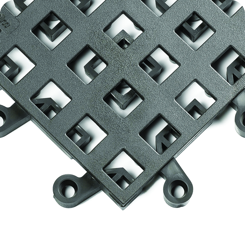 ErgoDeck General Puppose Open Egronomic Tiles 18" x 18" x 7/8" Thick (Charcoal) - Benchmark Tooling