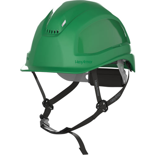 XP450A - Green - Vented - Short Brim - with 4-Pt Chin Strap