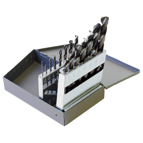 1/16-1/2 RHS / RHC HSS 135 Degree Split Point Heavy Duty Jobber Length Drill Set - TiCN - Exact Industrial Supply