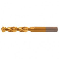 #17 RHS / RHC HSS-CO 8% (M42) 135 Degree Split Point Q-Cobalt Wide Land Parabolic Drill - TiN - Benchmark Tooling