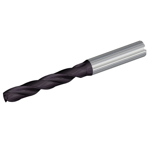 0.563″ Dia. × 0.63″ Shank × 3.27″ Flute Length × 5.24″ OAL, 5xD, TiAlN, 2xD Flute, 2MT Solid Carbide Drill - Exact Industrial Supply