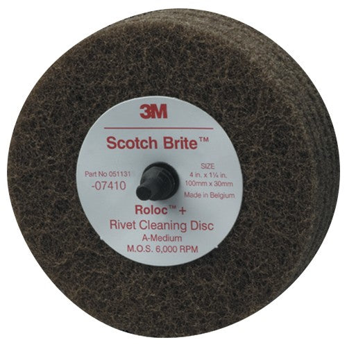 Scotch-Brite Rivet Cleaning Disc 07410 4″ × 1-1/4″ A MED - Benchmark Tooling