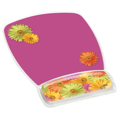 3M Gel Mousepad Wristrest MW308DS Compact Size Clear Gel Daisy Design 6.8″ × 8.6″ × 0.75″ - Benchmark Tooling