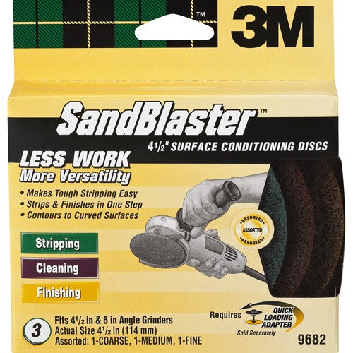 3M SandBlaster Surface Conditioning Discs 9682 4.5″ 3 asst disc/pk - Benchmark Tooling