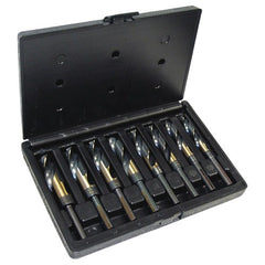 9/16-1 RHS / RHC HSS 118 Degree Split Point Silver & Deming Black & Gold Reduced Shank Drill Set - Black & Gold - Exact Industrial Supply