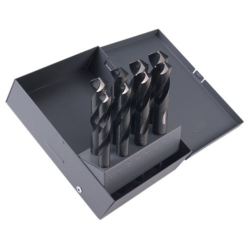 9/16-1 RHS / RHC HSS 118 Degree Radial Point 1/2 Reduced Shank Silver & Deming Drill Set - Steam Oxide - Exact Industrial Supply