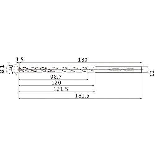 MHS0810L120B CARB DRILL