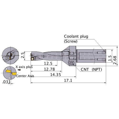 MVX2500X5C150 INDEXABLE DRILL