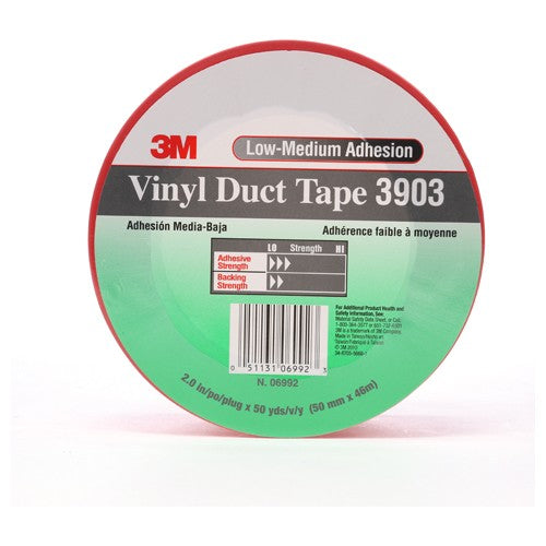 3M Vinyl Duct Tape 3903 Red 2″ × 50 yd 6.5 mil 2 Individually Wrapped Conveniently Packaged - Benchmark Tooling