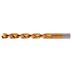 #12 RHS / RHC HSS-CO 8% (M42) 135 Degree Split Point Q-Cobalt Wide Land Parabolic Jobber Drill - TiN - Benchmark Tooling