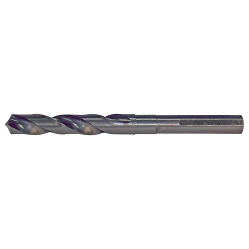 35/64 RHS / RHC HSS 118 Degree Radial Point Silver & Deming Reduced Shank Drill - Steam Oxide - Exact Industrial Supply