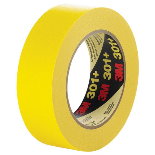 3M Performance Yellow Masking Tape 301+ 36 mm × 55 m Individually Wrapped - Benchmark Tooling