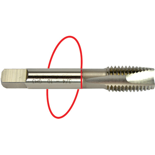 4-40 Dia-H2-2 FL-Std Spiral Point Tap - Red Ring - Benchmark Tooling