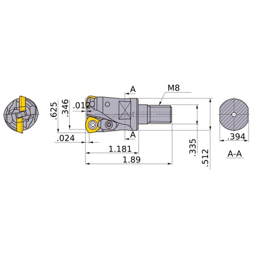 AJXU06R102AM0830 INDEXABLE END MILL