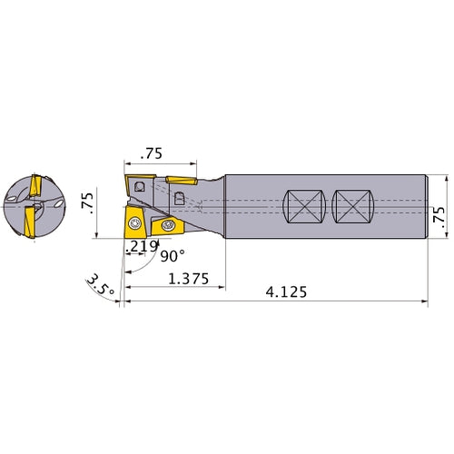 AQXUR124WA12S INDEXABLE ENDMILL