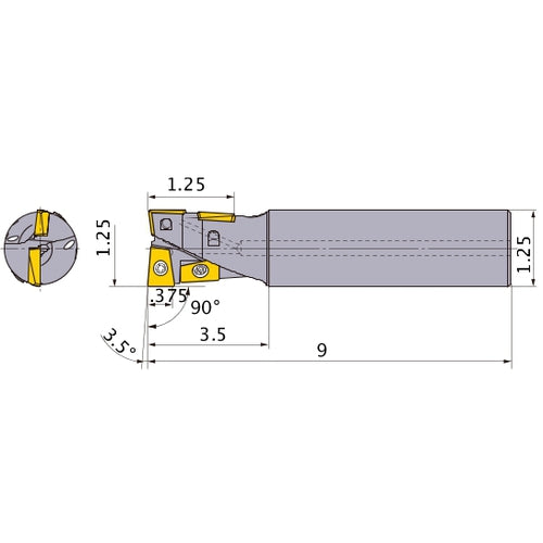 AQXUR204SA20L INDEXABLE ENDMILL