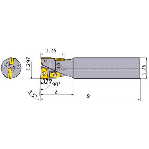 AQXUR214SA20L INDEXABLE ENDMILL