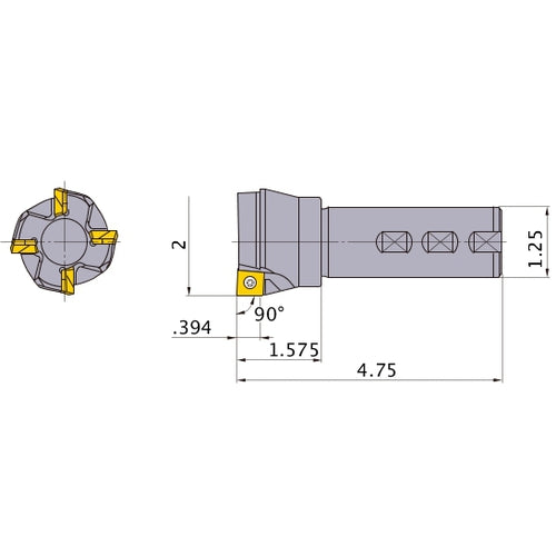 ASX400R324W20 INDEXABLE ENDMILL