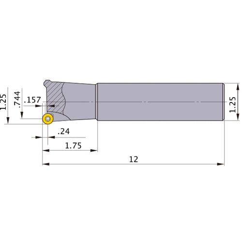 BRP6UPR202ELS20 INDEXABLE ENDMILL