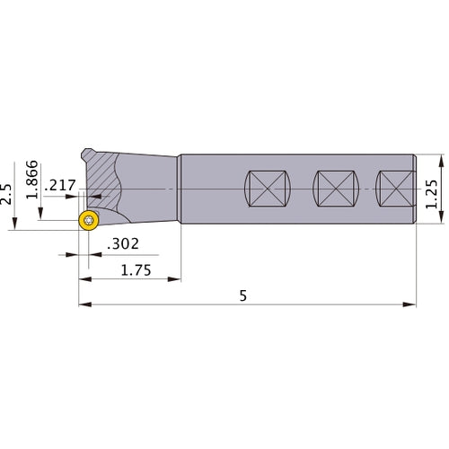 BRP7UPR404W20 INDEXABLE ENDMILL