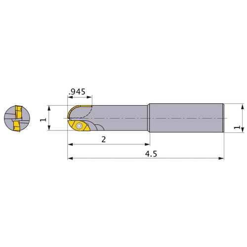 SRM216SAS2 INDEXABLE ENDMILL