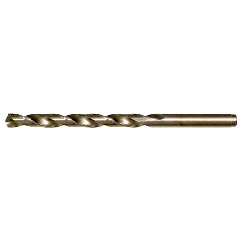D RHS / RHC HSS-CO 8% (M42) 135 Degree Split Point Cobalt Heavy Duty Jobber Length Drill - Straw / Gold Oxide - Exact Industrial Supply
