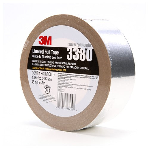 3M Aluminum Foil Tape 3380 Silver 48 mm × 45 m 3.25 mil - Benchmark Tooling