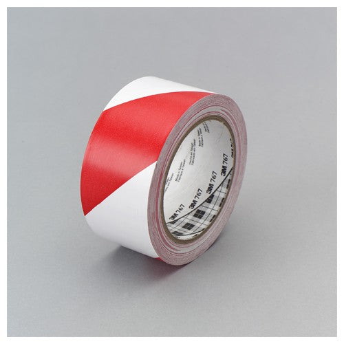 3M Safety Stripe Vinyl Tape 767 Red/White 2″ × 36 yd 5 mil Individually Wrapped Conveniently Packaged - Benchmark Tooling