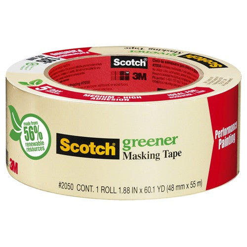 Scotch Greener Masking Tape for Performance Painting 2050-72A 2.82″ × 60.1 yd (72 mm × 55 m) - Benchmark Tooling