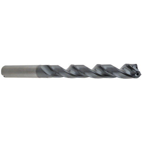 21/32″ Dia. × 0.7087″ Shank × 6.732″ Flute Length × 8.74″ OAL, 8xD, 140°, TA, 2 Flute, Coolant Thru, Round Solid Carbide Drill - Exact Industrial Supply