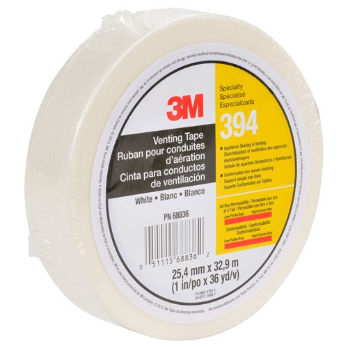 3M Vent Tape 394 White 1″ × 36 yd 4 mil Individually Wrapped Conveniently Packaged - Benchmark Tooling