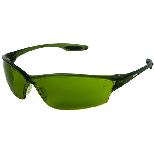 Safety Glasses - Green Filter 3.0 Lens - Green Frame - LW2 Style - Benchmark Tooling