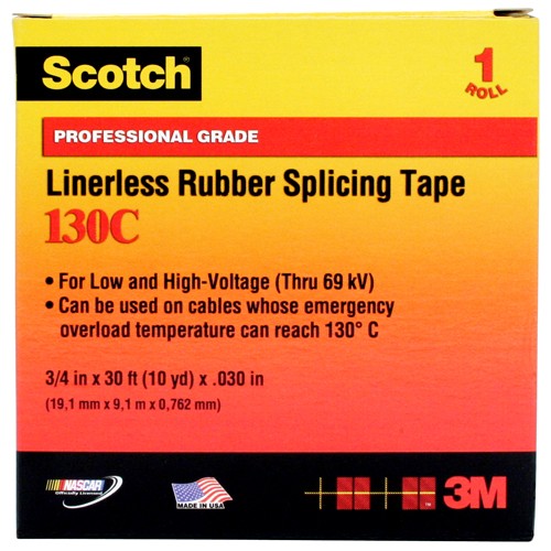 Scotch Linerless Rubber Splicing Tape 130C 3/4″ × 33 ft Black - Benchmark Tooling