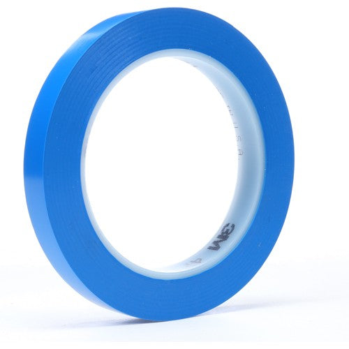 3M Vinyl Tape 471 Blue 1/2″ × 36 yd 5.2 mil 6 boxes per case (12 rolls per box) - Benchmark Tooling