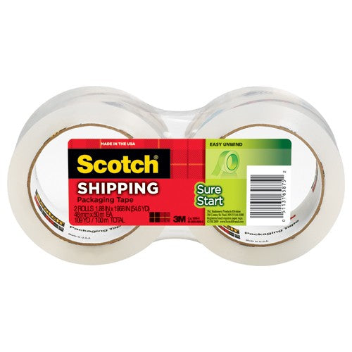 Scotch Sure Start Shipping Packaging Tape 3450-2 1.88″ × 54.6 yd (48 mm × 50 m) - Benchmark Tooling