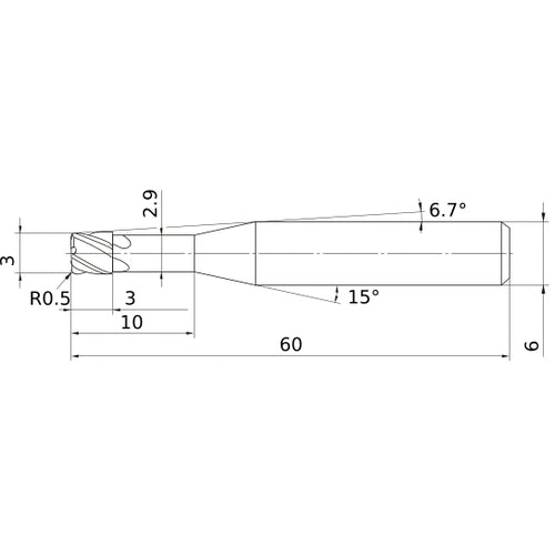 VCPSRBD0300N10R05 CARBIDE ENDMILL