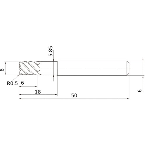 VFSDRBD0600R050 SOLID CARBIDE EM