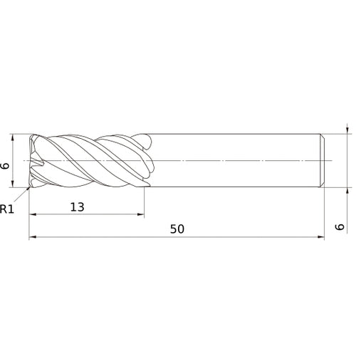 VQMHVRBD0600R100 CARBIDE ENDMILL