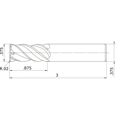 VQMHVRBD3/8R020 CARBIDE ENDMILL